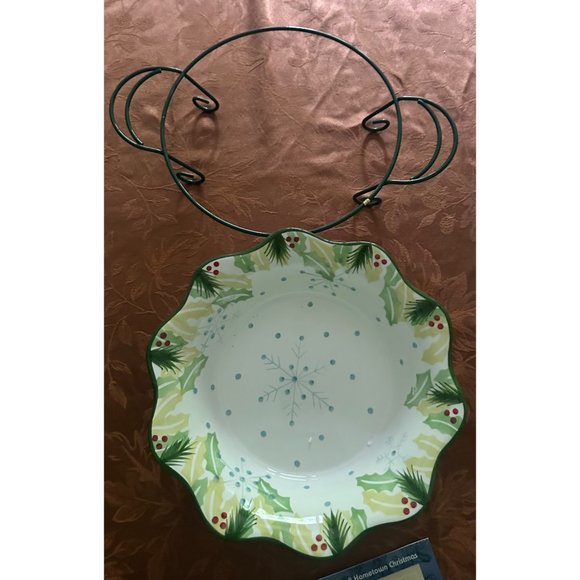 Set of 2 Temp-Tations HOMETOWN CHRISTMAS HOLLY 9" & 11” ROUND BAKER W/RACKS NEW - Picture 6 of 9